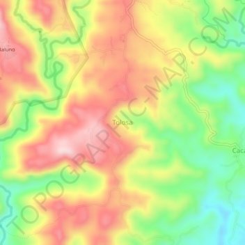 Topografische Karte Tolosa, Höhe, Relief