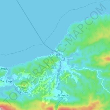 Topografische Karte Chuspa, Höhe, Relief
