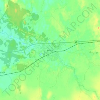 Topografische Karte Kälviä, Höhe, Relief