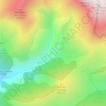 Topografische Karte Le Cougné, Höhe, Relief