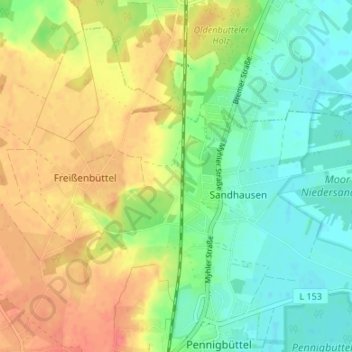 Topografische Karte Meyerhorn, Höhe, Relief