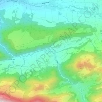 Topografische Karte Vermes, Höhe, Relief