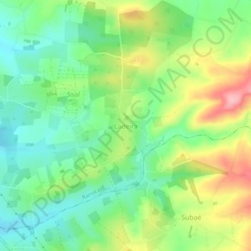 Topografische Karte Ladeira, Höhe, Relief