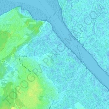 Topografische Karte Les Bolets, Höhe, Relief