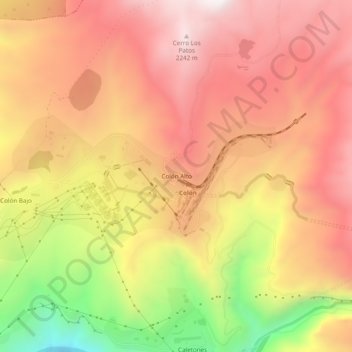 Topografische Karte Colón Alto, Höhe, Relief