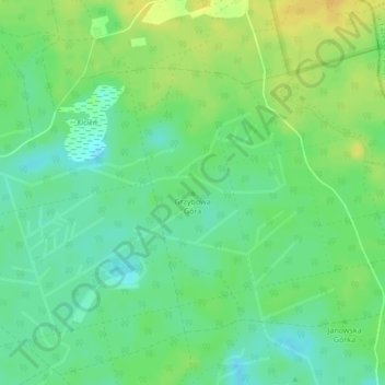 Topografische Karte Grzybowa Góra, Höhe, Relief