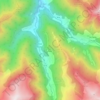 Topografische Karte La Ruse d'En Haut, Höhe, Relief