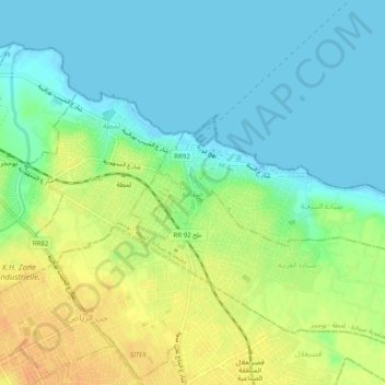 Topografische Karte Sayada, Höhe, Relief