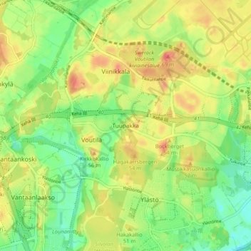 Topografische Karte Tuupakka, Höhe, Relief