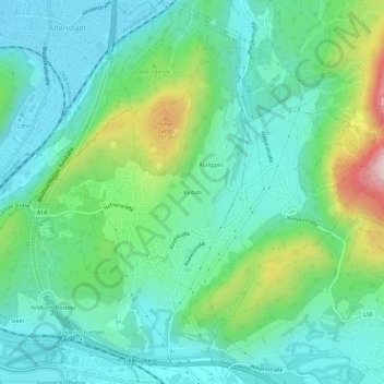 Topografische Karte Badida, Höhe, Relief