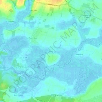 Topografische Karte Ilaude, Höhe, Relief