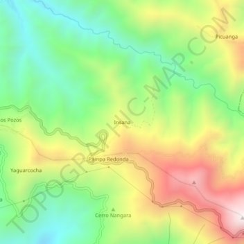 Topografische Karte Insana, Höhe, Relief