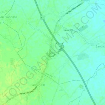 Topografische Karte Baculong, Höhe, Relief