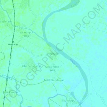 Topografische Karte Hirdaypur, Höhe, Relief