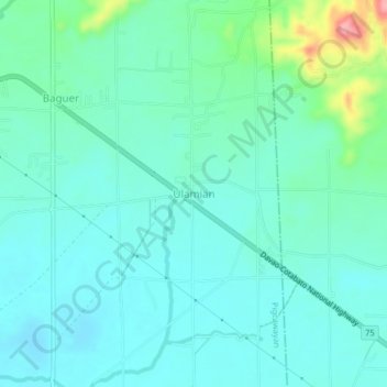 Topografische Karte Ulamian, Höhe, Relief
