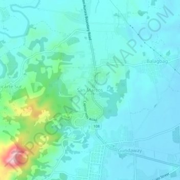 Topografische Karte San Marcos, Höhe, Relief