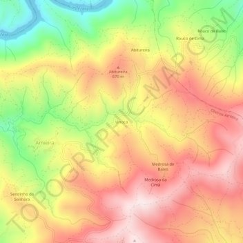 Topografische Karte Urraca, Höhe, Relief