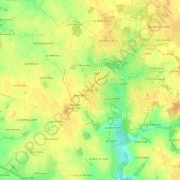 Topografische Karte Sainte-Marie, Höhe, Relief