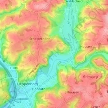 Topografische Karte Reelsiefen, Höhe, Relief