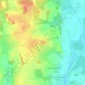 Topografische Karte Kuhberg, Höhe, Relief