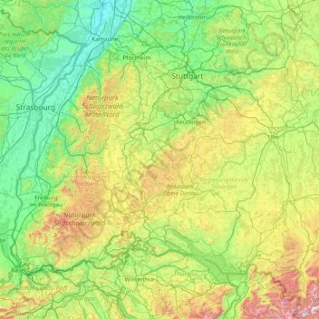 Topografische Karte Zollernalb, Höhe, Relief
