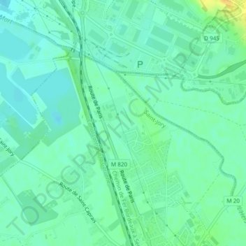 Topografische Karte Martre, Höhe, Relief