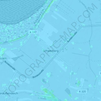 Topografische Karte Schweiburg, Höhe, Relief
