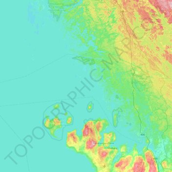 Topografische Karte Gray Island, Höhe, Relief