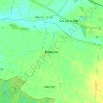 Topografische Karte Bogacica, Höhe, Relief