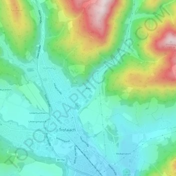 Topografische Karte Rötz, Höhe, Relief