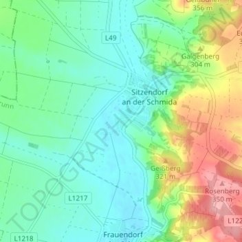 Topografische Karte Kleinkirchberg, Höhe, Relief