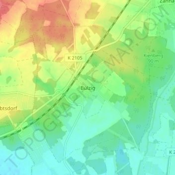 Topografische Karte Bülzig, Höhe, Relief