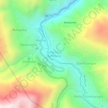 Topografische Karte Santa Cruz de Mosna, Höhe, Relief