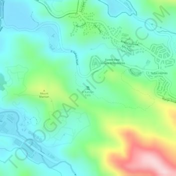 Topografische Karte El Kabayo Falls, Höhe, Relief