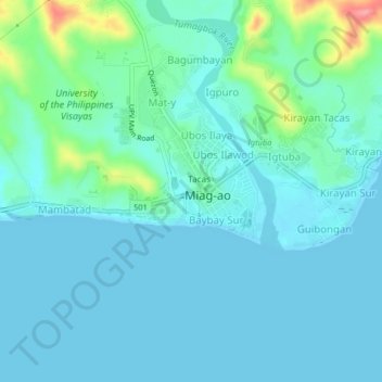 Topografische Karte Bolho, Höhe, Relief