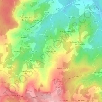 Topografische Karte Le Petit Arran, Höhe, Relief