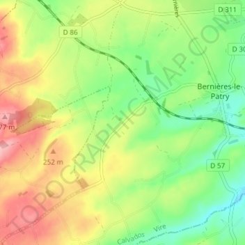 Topografische Karte Noron, Höhe, Relief