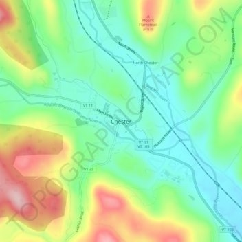 Topografische Karte Chester, Höhe, Relief