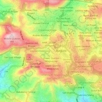 Topografische Karte Palma - Urbano, Höhe, Relief