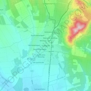 Topografische Karte Gengeß, Höhe, Relief