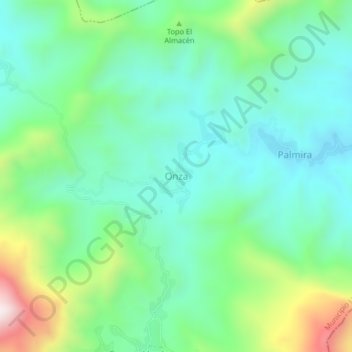 Topografische Karte Onza, Höhe, Relief