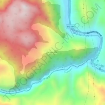 Topografische Karte Chalpon, Höhe, Relief