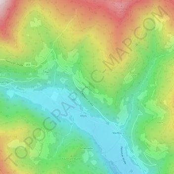 Topografische Karte Torf, Höhe, Relief