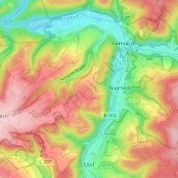 Topografische Karte Hohenfried, Höhe, Relief