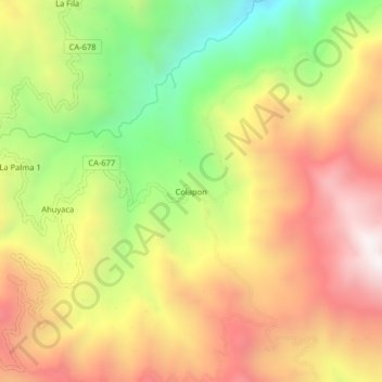 Topografische Karte Colapon, Höhe, Relief