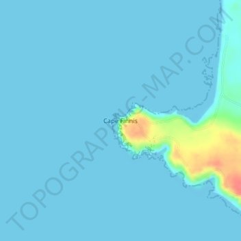 Topografische Karte Cape Finnis, Höhe, Relief