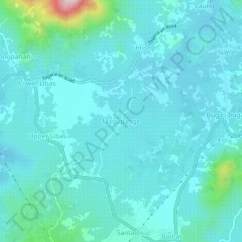 Topografische Karte Magupange, Höhe, Relief