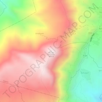 Topografische Karte Mount Ampakaw, Höhe, Relief