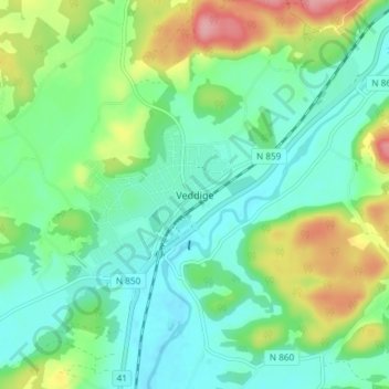 Topografische Karte Veddige, Höhe, Relief