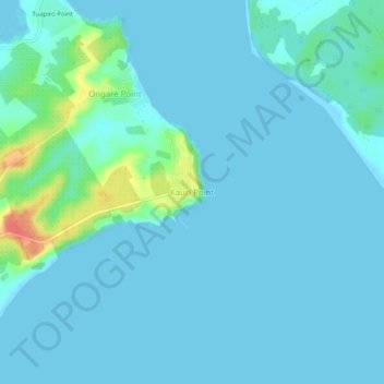Topografische Karte Kauri Point, Höhe, Relief